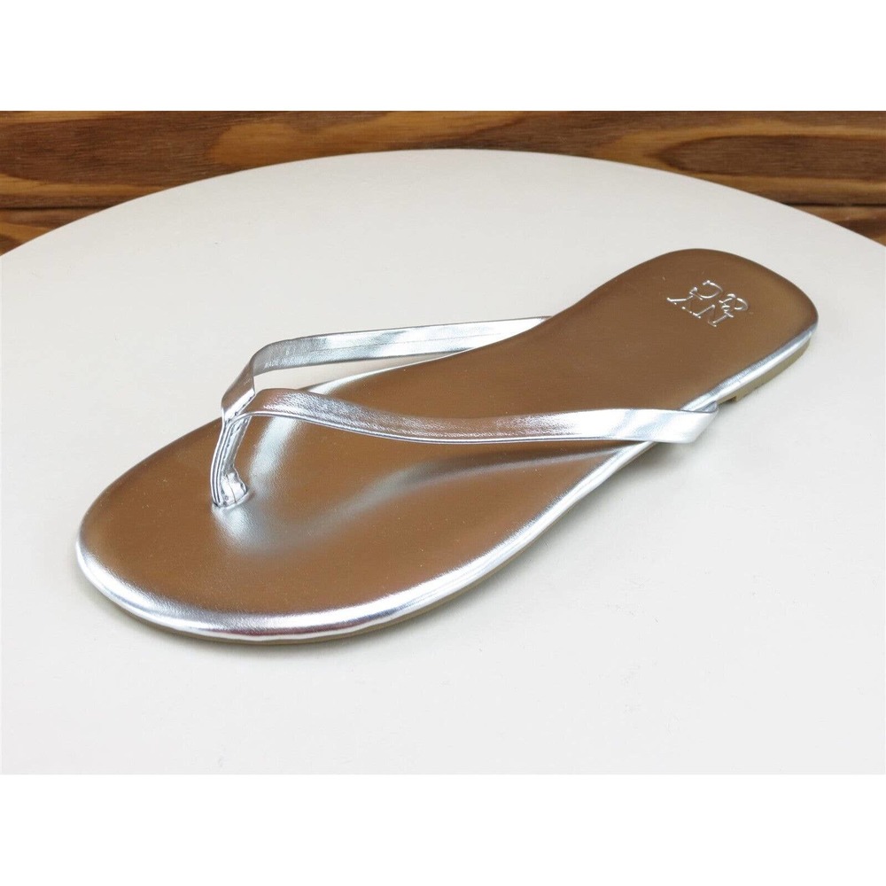 NY&C Size 6 M Women Sandal Flip Flop Silver Synthetic‎